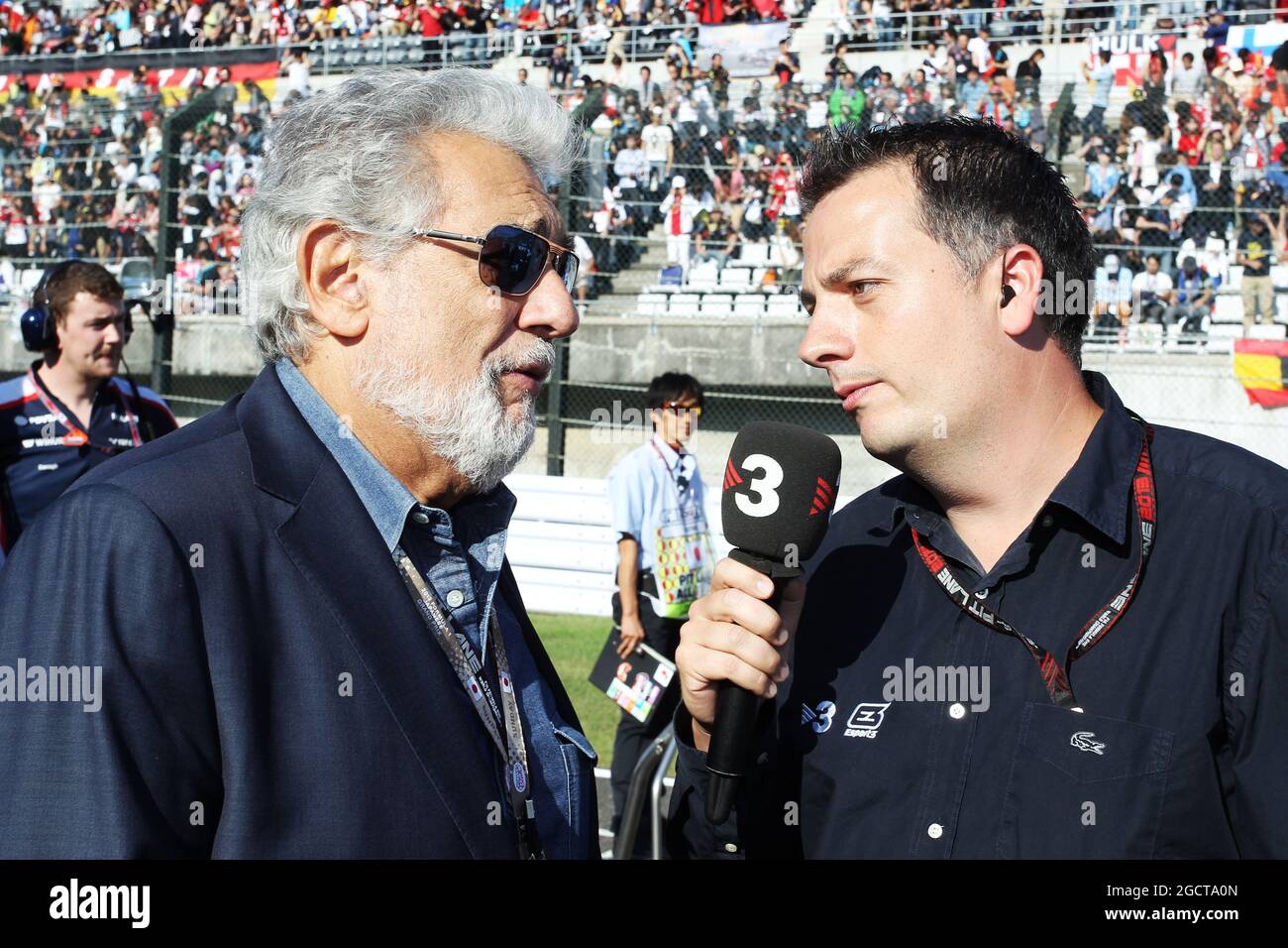 Placido Domingo (ESP) sur la grille. Grand Prix japonais, dimanche 13 octobre 2013. Suzuka, Japon. Banque D'Images