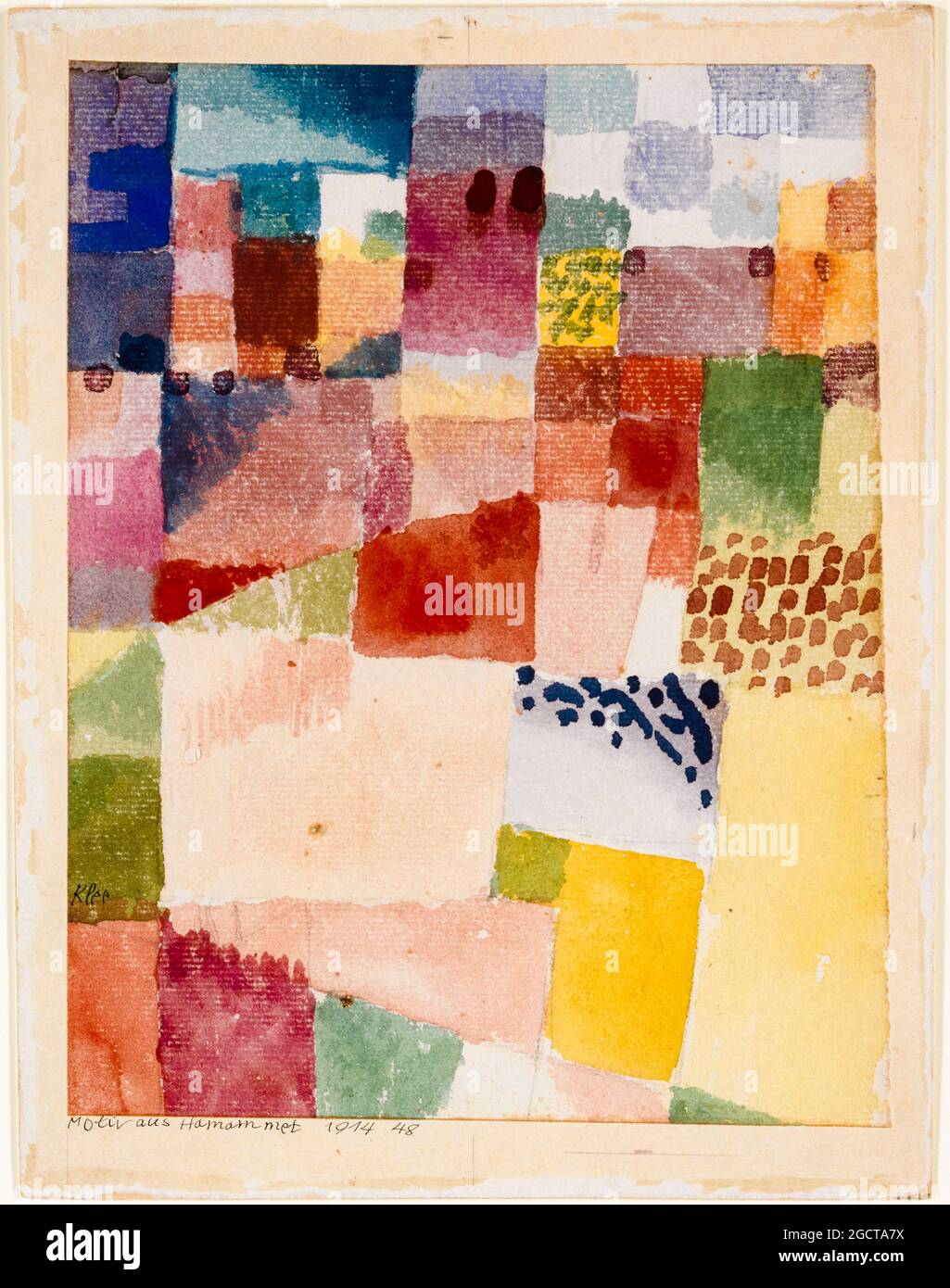 Paul Klee, peinture abstraite, motif de Hamamet, 1914 Banque D'Images