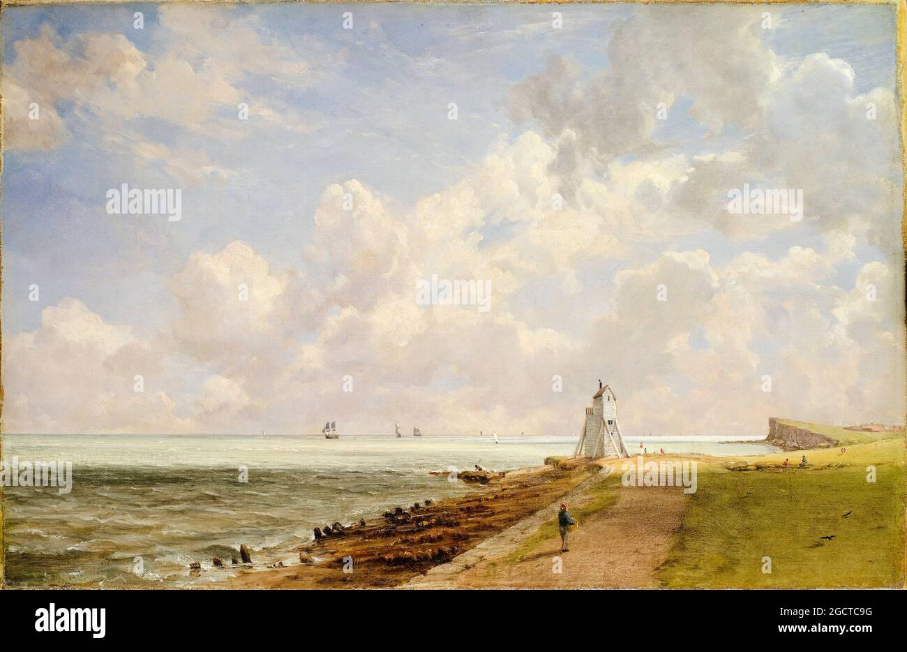 Phare de Harwich, peinture de paysage par John Constable, 1820-1822 Royaume-Uni, Banque D'Images