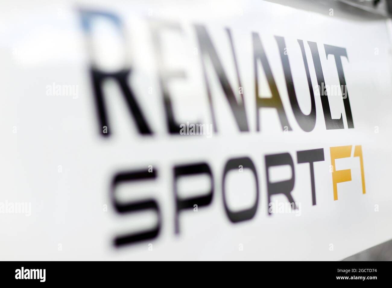 Logo Renault F1 Sport. Test de Formule 1, deuxième jour, mercredi 29 janvier 2014. Jerez, Espagne. Banque D'Images