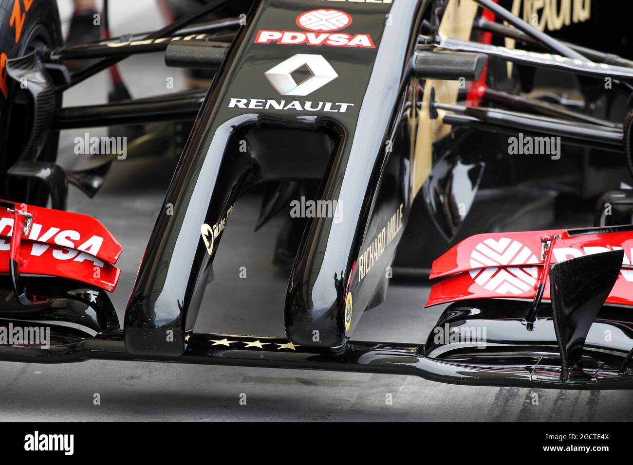 Nosecone Lotus F1 E22. Test de Formule un, test de Bahreïn deux, deuxième jour, vendredi 28 février 2014. Sakhir, Bahreïn. Banque D'Images
