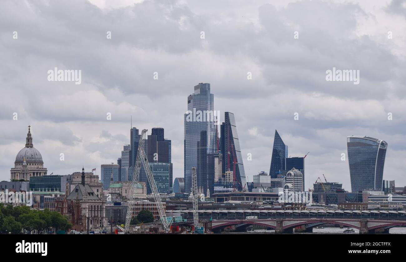 Panorama de la ville de Londres par une journée découverte. Londres, Royaume-Uni. 5 août 2021. Banque D'Images