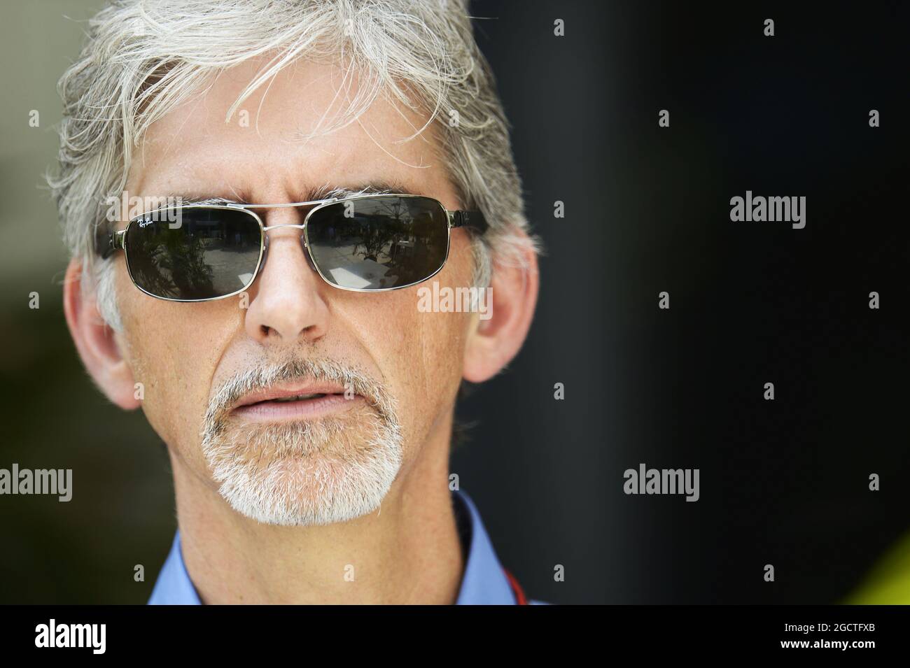 Damon Hill (GBR) présentateur de Sky Sports. Grand Prix de Malaisie, dimanche 30 mars 2014. Sepang, Kuala Lumpur, Malaisie. Banque D'Images