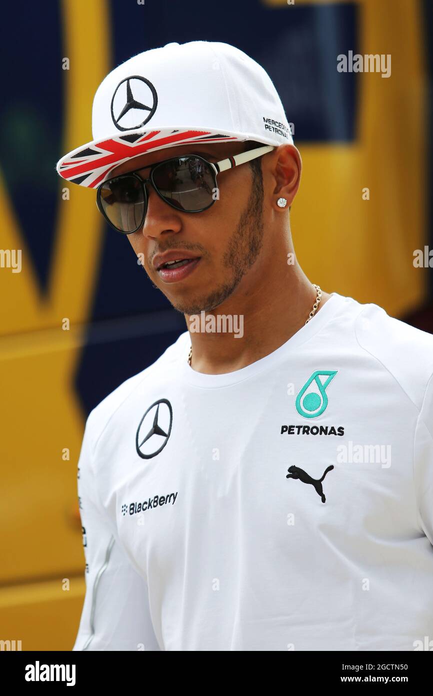 Lewis Hamilton (GBR) Mercedes AMG F1. Grand Prix de Grande-Bretagne, jeudi 3 juillet 2014. Silverstone, Angleterre. Banque D'Images