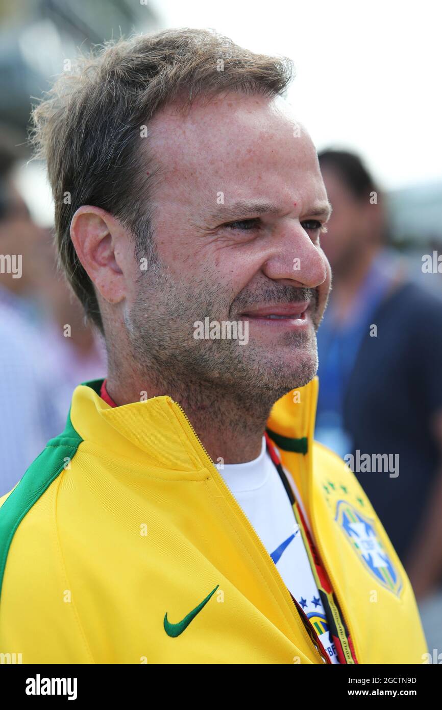 Rubens Barrichello (SOUTIEN-GORGE). Grand Prix de Grande-Bretagne, vendredi 4 juillet 2014. Silverstone, Angleterre. Banque D'Images