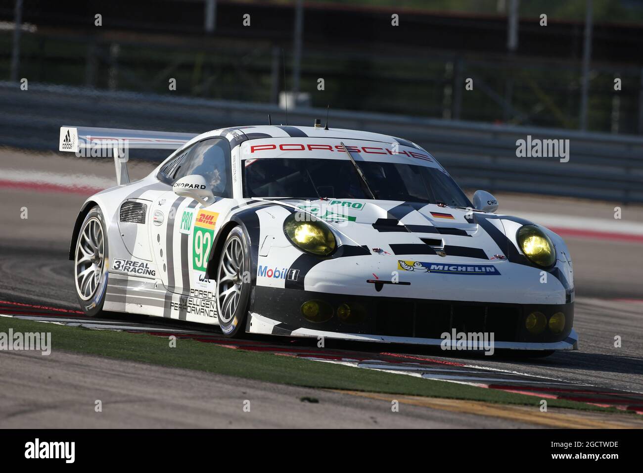 Marco Holzer (GER) / Frédéric Makowiecki (FRA) #92 Porsche Team Manthey Porsche 911 RSR. FIA World Endurance Championship, Rd 4, 6 heures de circuit of the Americas. Samedi 20 septembre 2014. Austin, Texas, États-Unis. Banque D'Images