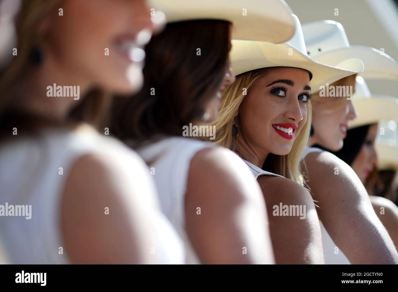 Grille pour filles. Grand Prix des États-Unis, dimanche 2 novembre 2014. Circuit of the Americas, Austin, Texas, États-Unis. Banque D'Images