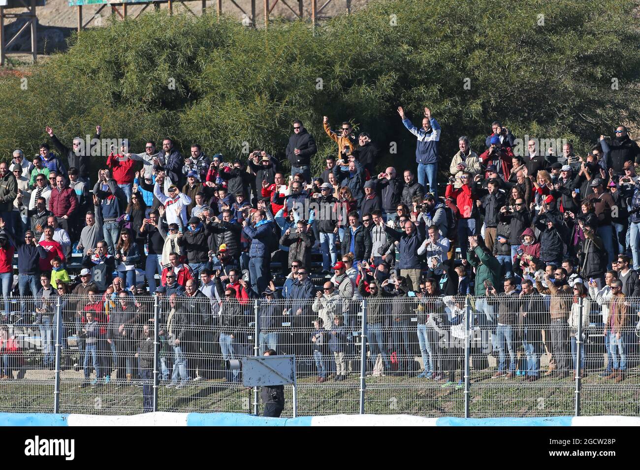 Ventilateurs. Test de Formule 1, jour 1, dimanche 1er février 2015. Jerez, Espagne. Banque D'Images