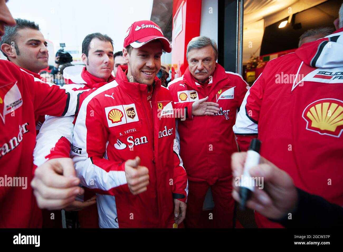 Sebastian Vettel (GER) Ferrari. Test Formula One, jour 3, samedi 22 février 2015. Barcelone, Espagne. Banque D'Images