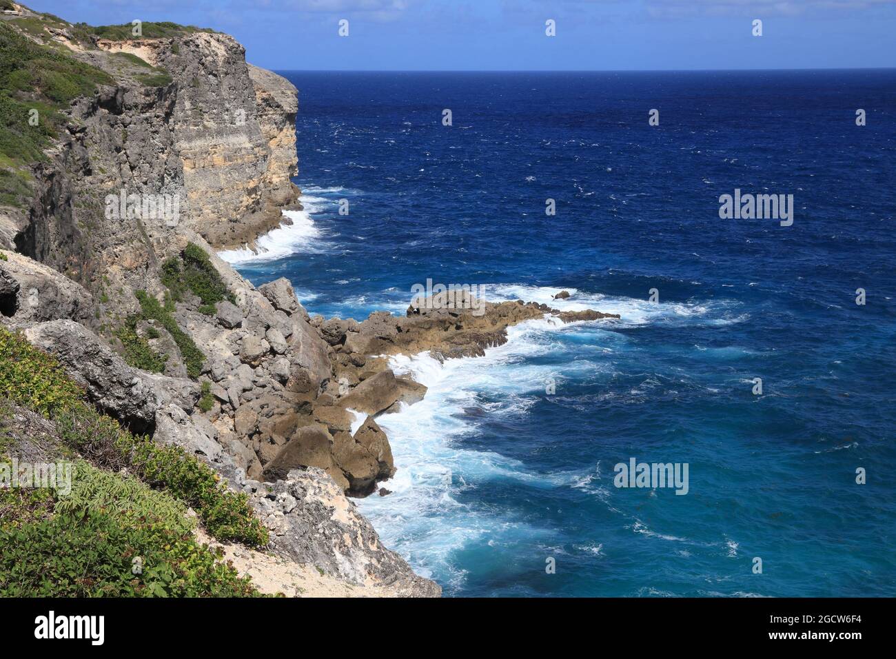 Paysage de la Guadeloupe - porte d'Enfer (porte de l'Enfer). Paysage des Caraïbes. Banque D'Images