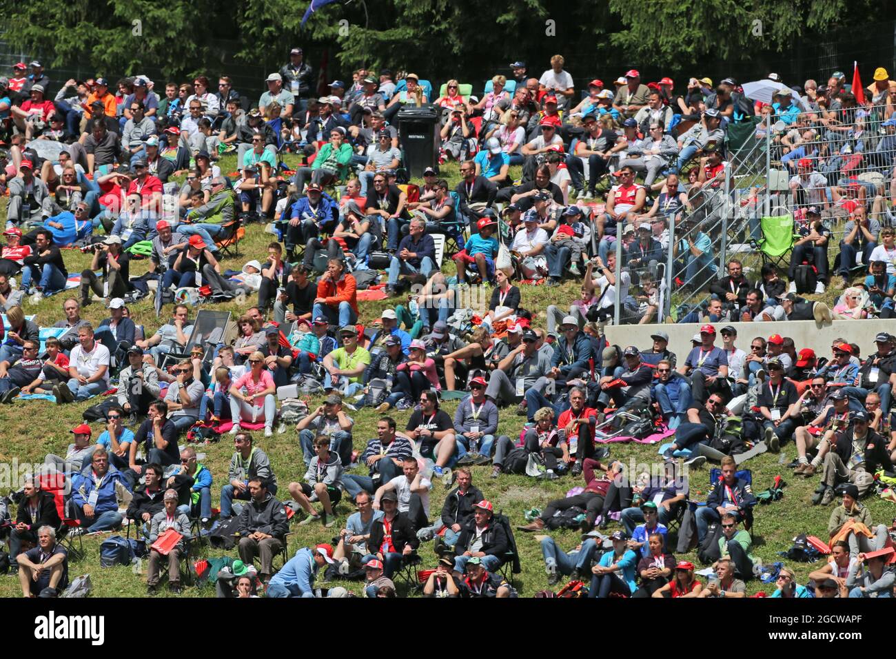 Ventilateurs. Grand Prix d'Autriche, dimanche 21 juin 2015. Spielberg, Autriche. Banque D'Images