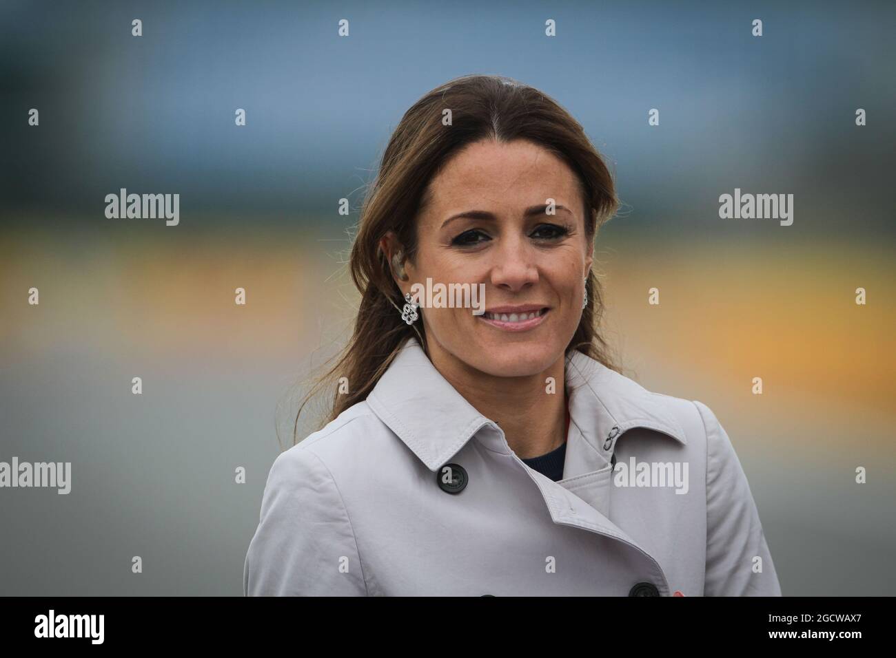 Natalie Pinkham (GBR) présentateur de Sky Sports. Grand Prix de Grande-Bretagne, jeudi 2 juillet 2015. Silverstone, Angleterre. Banque D'Images