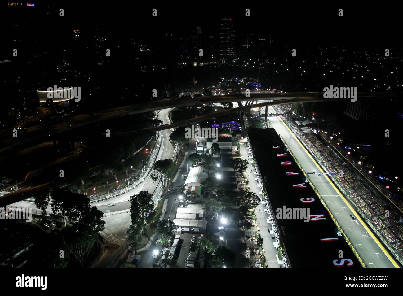 L'action pittoresque de Singapour. Grand Prix de Singapour, samedi 19 septembre 2015. Marina Bay Street circuit, Singapour. Banque D'Images