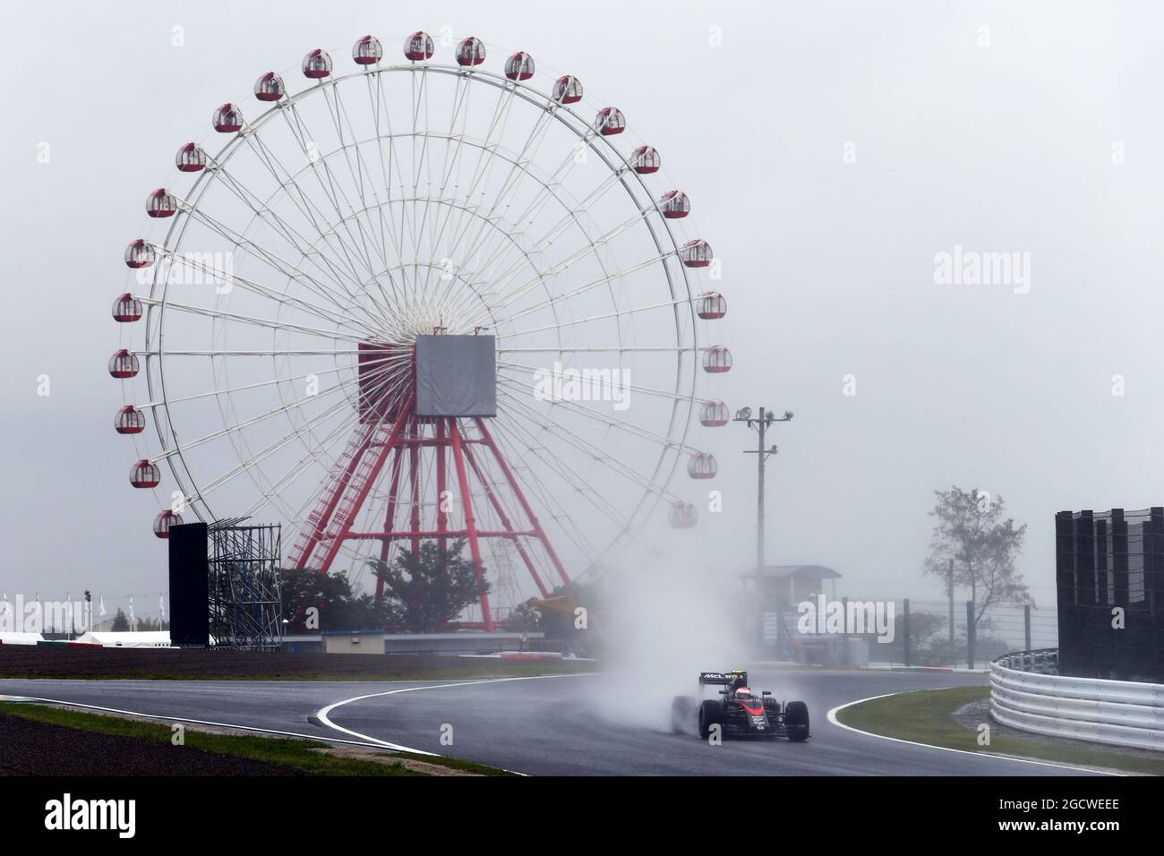 Jenson Button (GBR) McLaren MP4-30. Grand Prix japonais, vendredi 25 septembre 2015. Suzuka, Japon. Banque D'Images