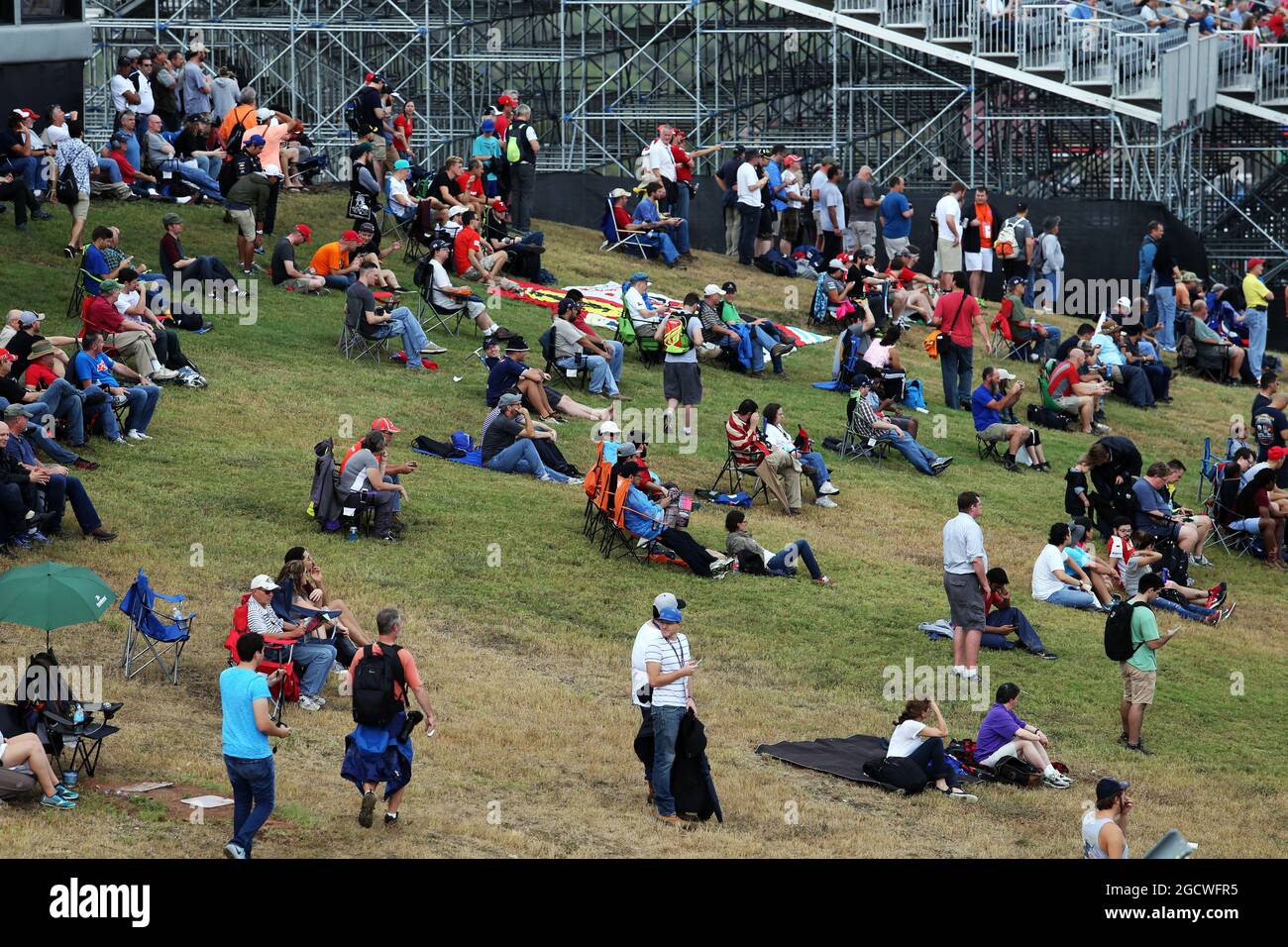 Ventilateurs. Grand Prix des États-Unis, vendredi 23 octobre 2015. Circuit of the Americas, Austin, Texas, États-Unis. Banque D'Images