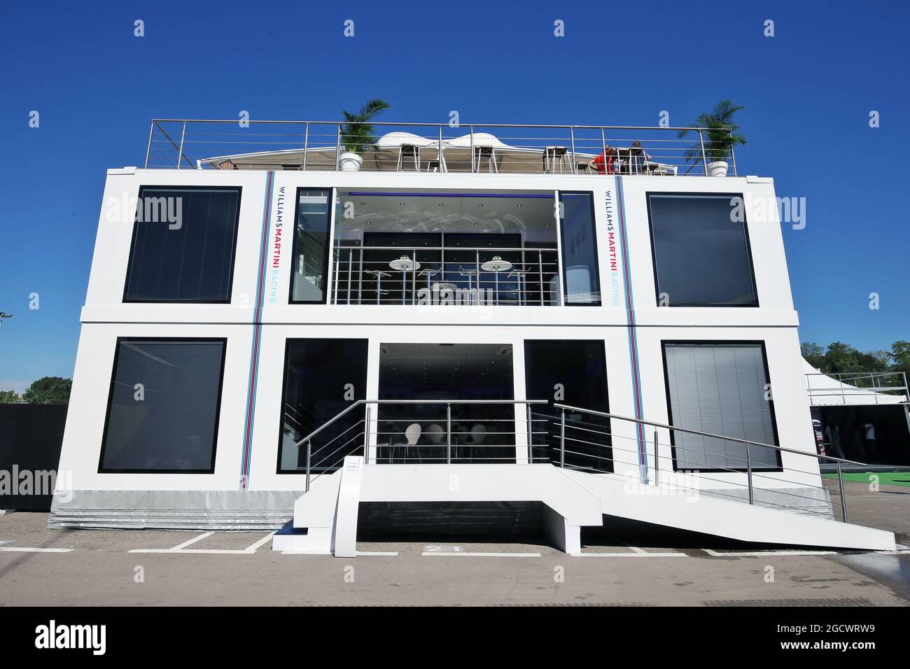 Williams motorhome. Grand Prix d'Espagne, jeudi 12 mai 2016. Barcelone, Espagne. Banque D'Images