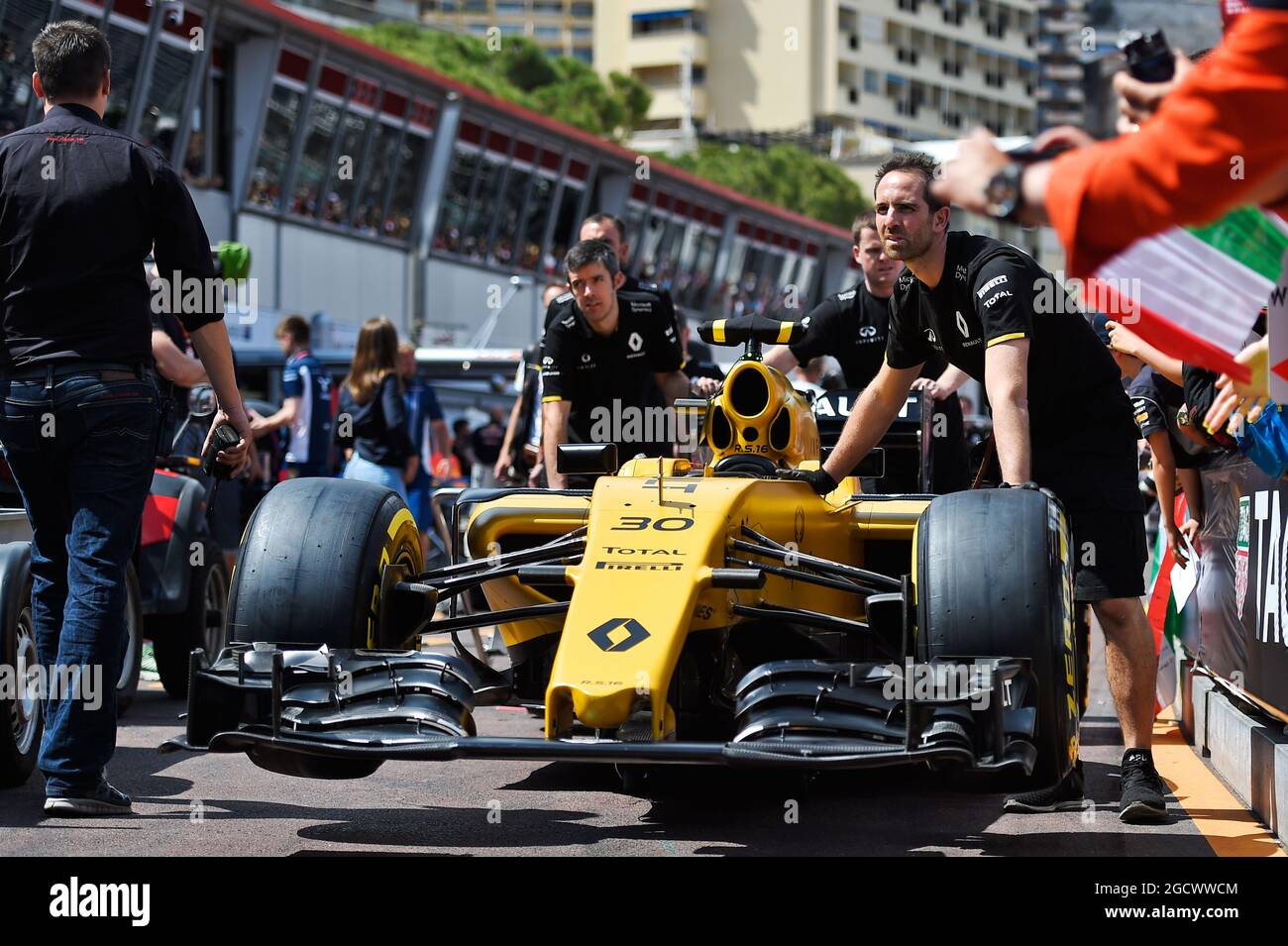 Renault Sport F1 Team RS16. Grand Prix de Monaco, vendredi 27 mai 2016. Monte Carlo, Monaco. Banque D'Images