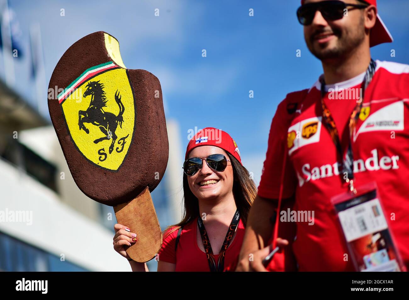 Glace de fan de Ferrari en hommage à Kimi Raikkonen (fin) Ferrari. Grand  Prix de Hongrie, jeudi 21 juillet 2016. Budapest, Hongrie Photo Stock -  Alamy