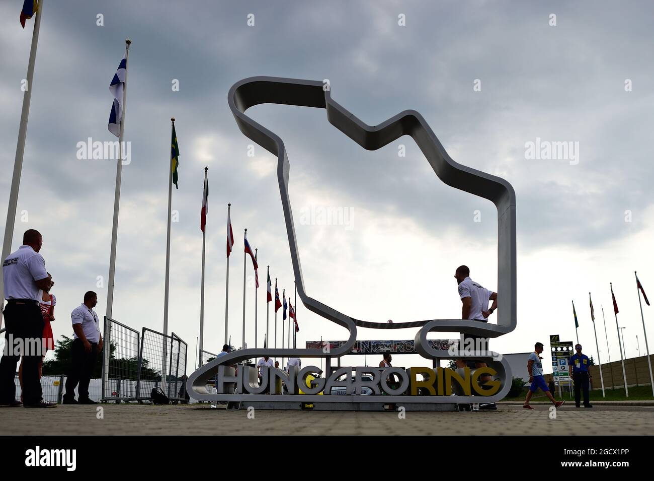Atmosphère hongroise. Grand Prix de Hongrie, dimanche 24 juillet 2016. Budapest, Hongrie. Banque D'Images