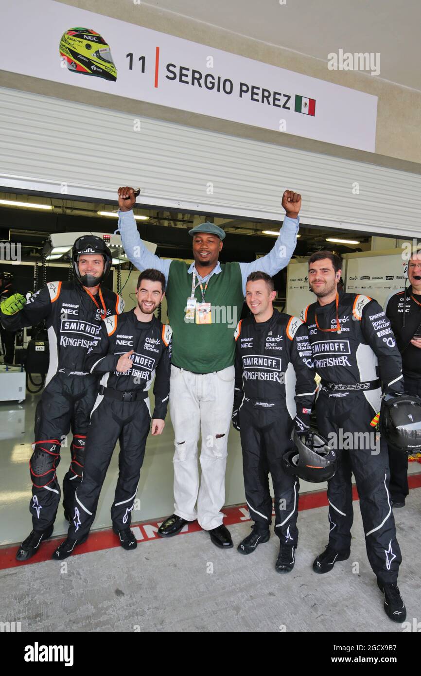 Lennox Lewis (GBR) ancien boxer avec l'équipe de F1 de Sahara Force India. Grand Prix du Mexique, dimanche 31 octobre 2016. Mexico, Mexique. Banque D'Images