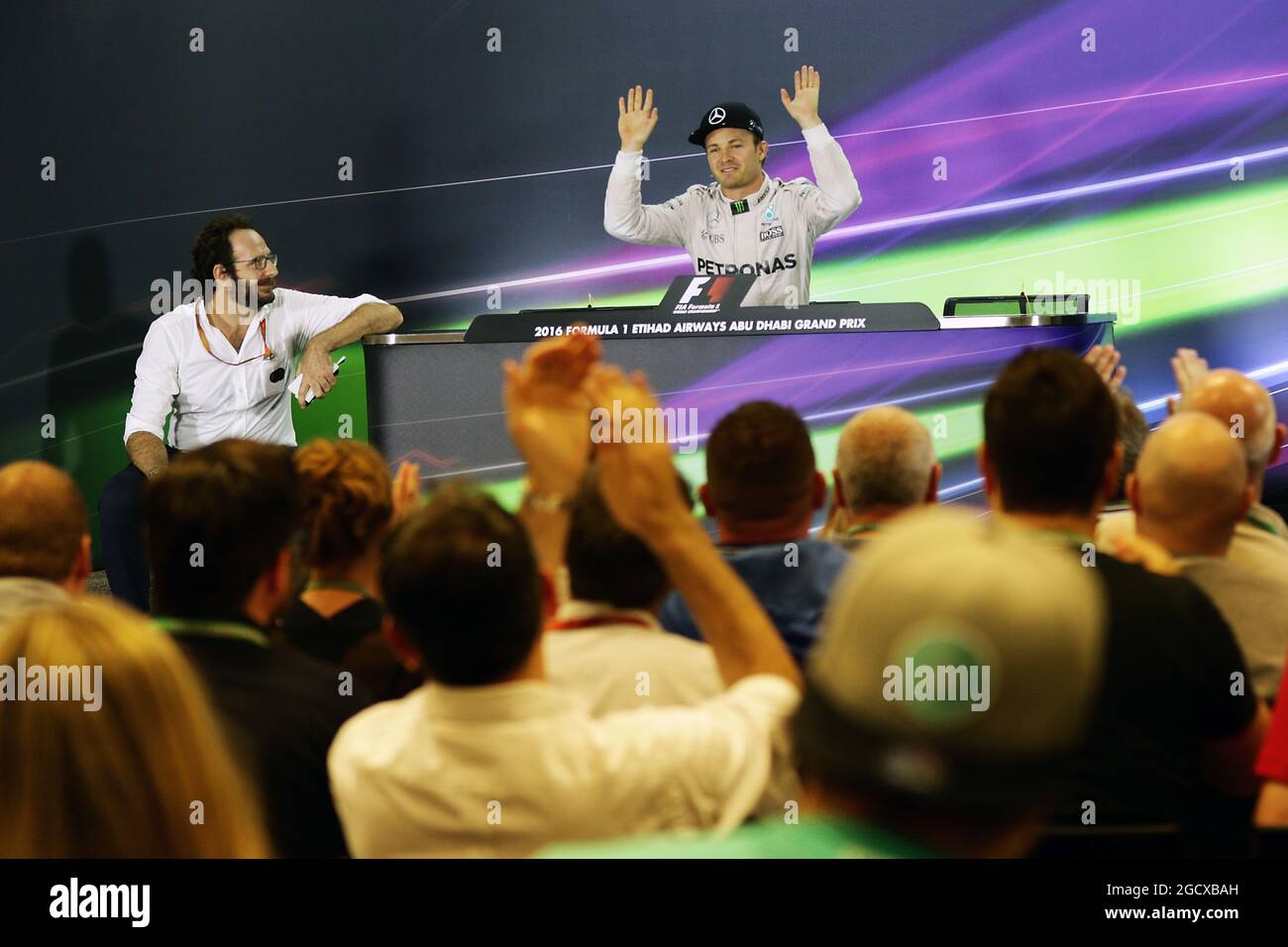 Champion du monde Nico Rosberg (GER) Mercedes AMG F1 à la conférence de presse de la FIA. Grand Prix d'Abu Dhabi, dimanche 27 novembre 2016. Yas Marina circuit, Abu Dhabi, Émirats Arabes Unis. Banque D'Images