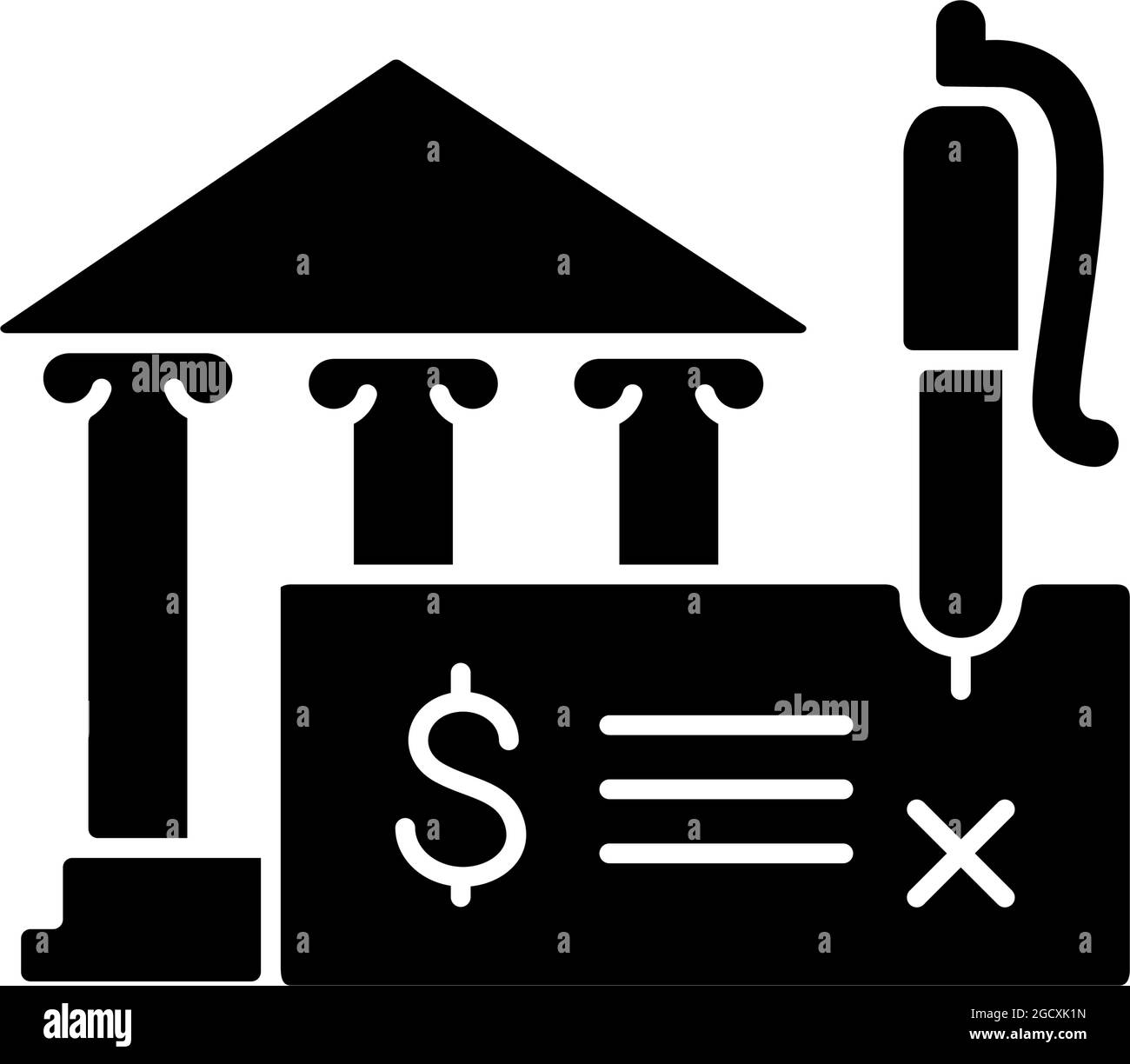 Icône de glyphe noir de brouillon de banque Illustration de Vecteur