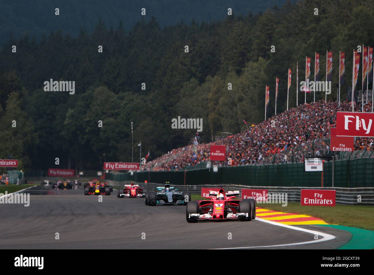 Sebastian Vettel (GER) Ferrari SF70H. Grand Prix de Belgique, dimanche 27 août 2017. Spa-Francorchamps, Belgique. Banque D'Images