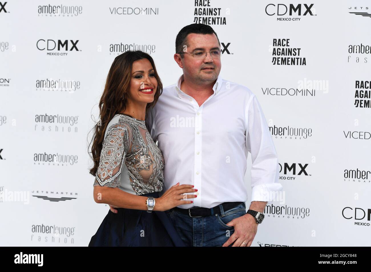 Eric Boullier (FRA) Directeur de course McLaren avec son épouse Tamara Boullier (FRA) au salon Amber Fashion Show. Grand Prix de Monaco, vendredi 25 mai 2018. Monte Carlo, Monaco. Banque D'Images