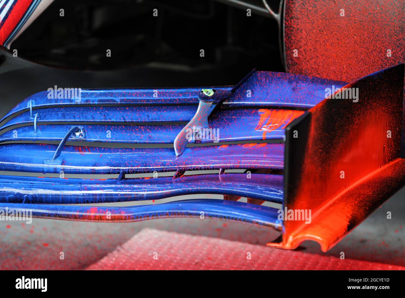 Aile avant Williams FW41 avec peinture Flow-vis. Test de formule 1. Mardi 31 juillet 2018. Budapest, Hongrie. Banque D'Images