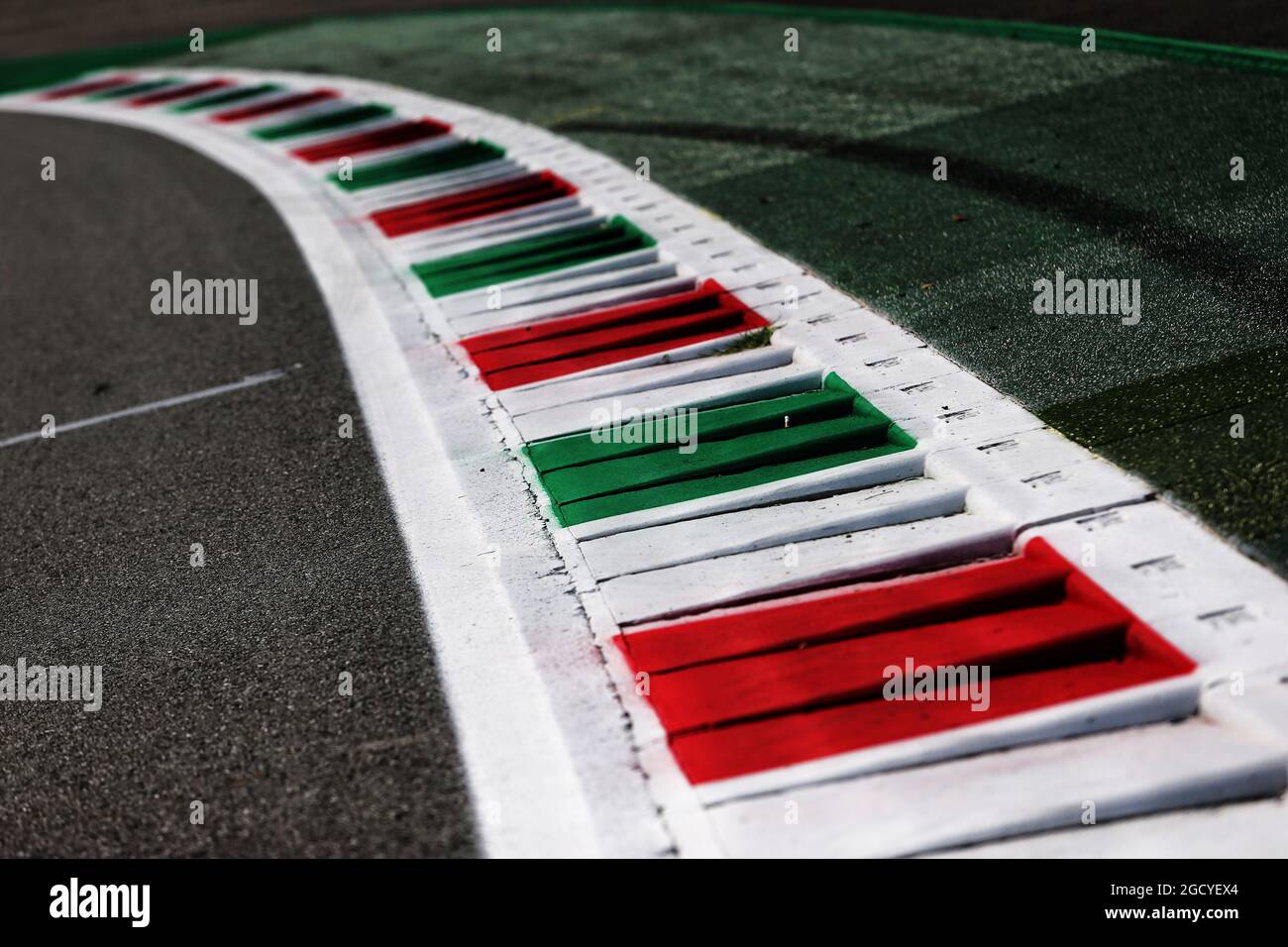 Atmosphère du circuit - détail du trottoir. Grand Prix d'Italie, jeudi 30 août 2018. Monza Italie. Banque D'Images