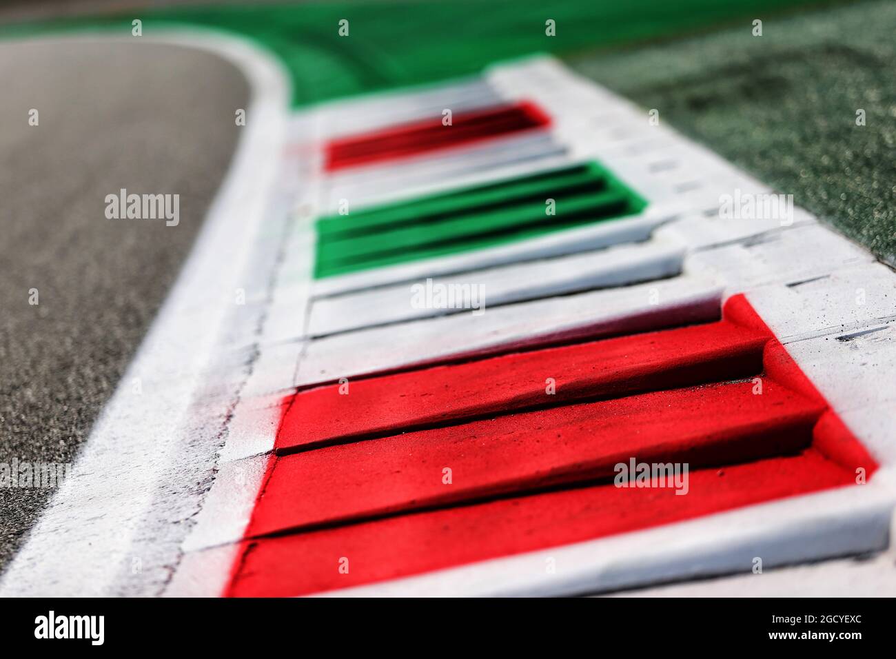 Atmosphère du circuit - détail du trottoir. Grand Prix d'Italie, jeudi 30 août 2018. Monza Italie. Banque D'Images