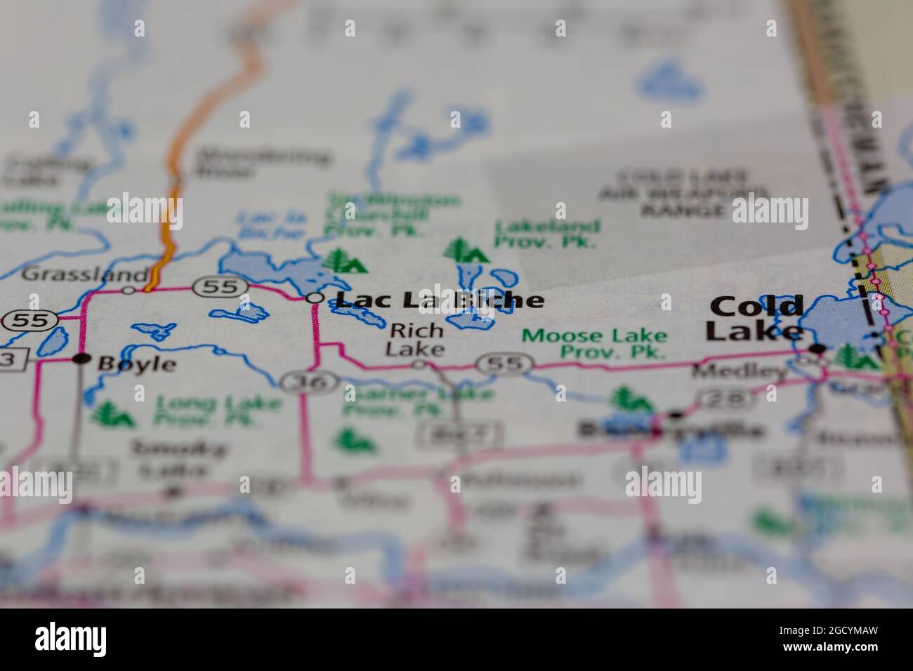 Carte du lac la biche alberta Banque de photographies et d’images à