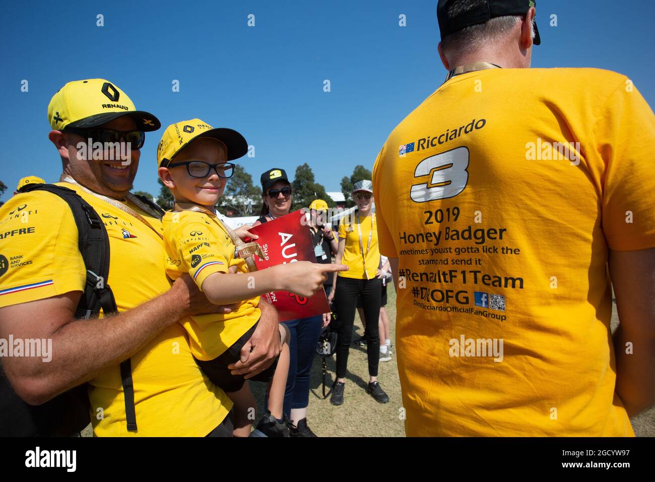 Daniel Ricciardo (AUS) fans de Renault F1 Team. Grand Prix d'Australie, dimanche 17 mars 2019. Albert Park, Melbourne, Australie. Banque D'Images