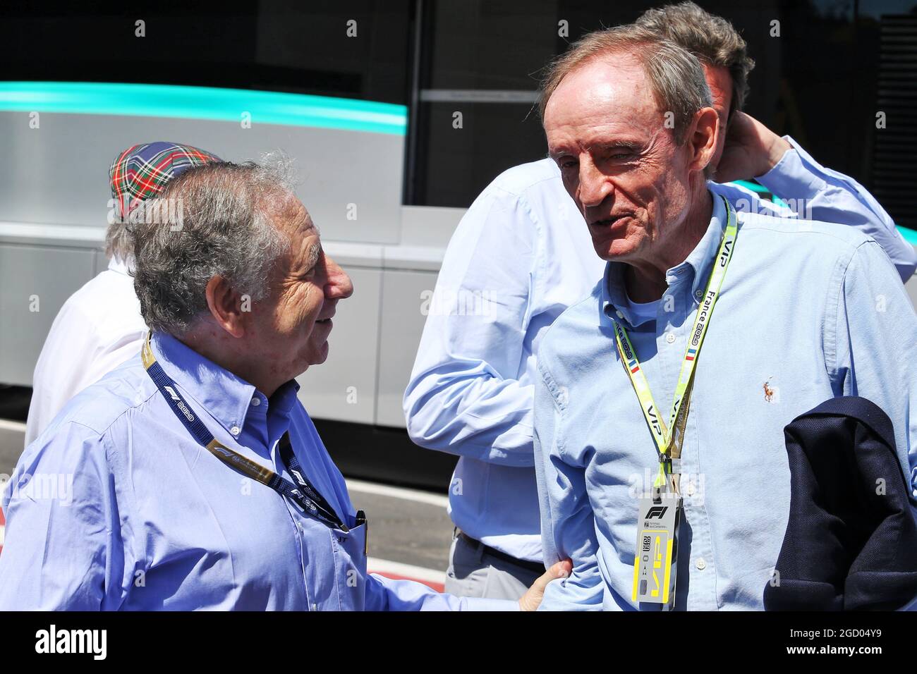 (De gauche à droite) : Jean Todt (FRA) Président de la FIA avec Jean-Claude Killy (FRA) ancien ski Racer. Grand Prix de France, dimanche 23 juin 2019. Paul Ricard, France. Banque D'Images