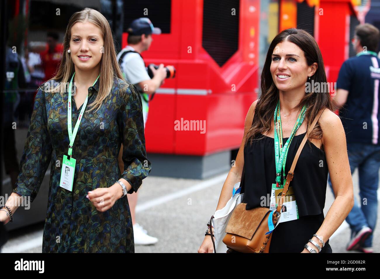 Giada Gianni (ITA) petite amie de Charles Leclerc (mon) Ferrari (à gauche). Grand Prix d'Allemagne, dimanche 28 juillet 2019. Hockenheim, Allemagne. Banque D'Images