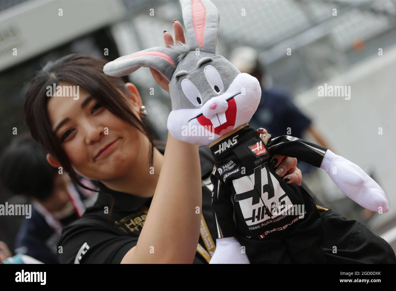 Fan de l'écurie Haas F1 Team. Grand Prix japonais, jeudi 10 octobre 2019. Suzuka, Japon. Banque D'Images