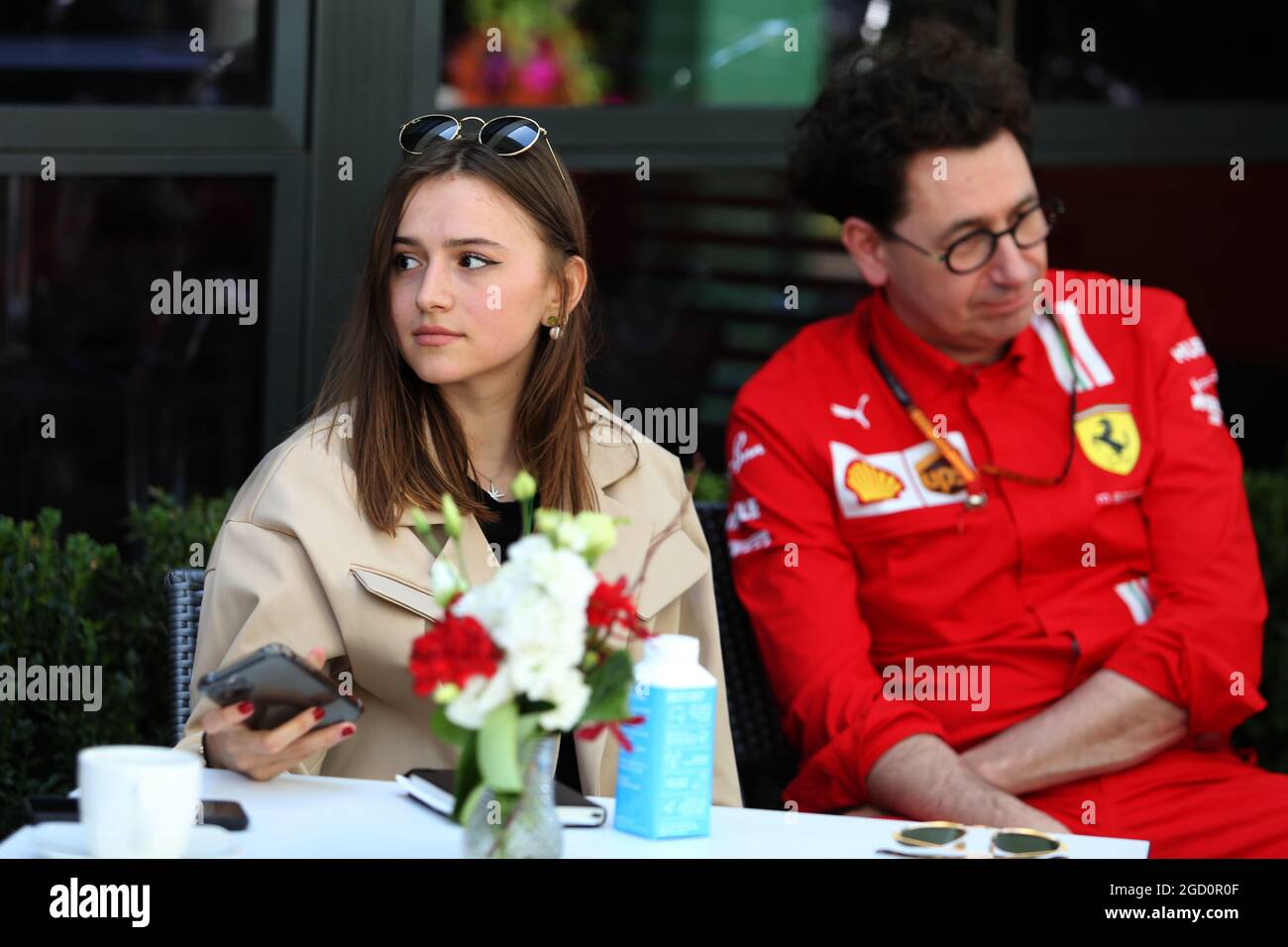 Charlotte sine (mon), petite amie de Charles Leclerc (mon) Ferrari. Grand Prix d'Australie, jeudi 12 mars 2020. Albert Park, Melbourne, Australie. Banque D'Images