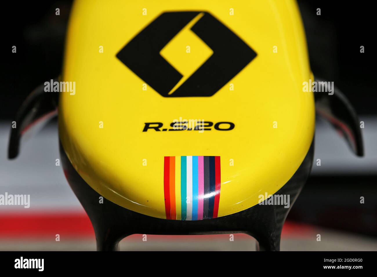 Renault F1 Team RS20 nosecone. Grand Prix d'Autriche, jeudi 2 juillet 2020. Spielberg, Autriche. Banque D'Images