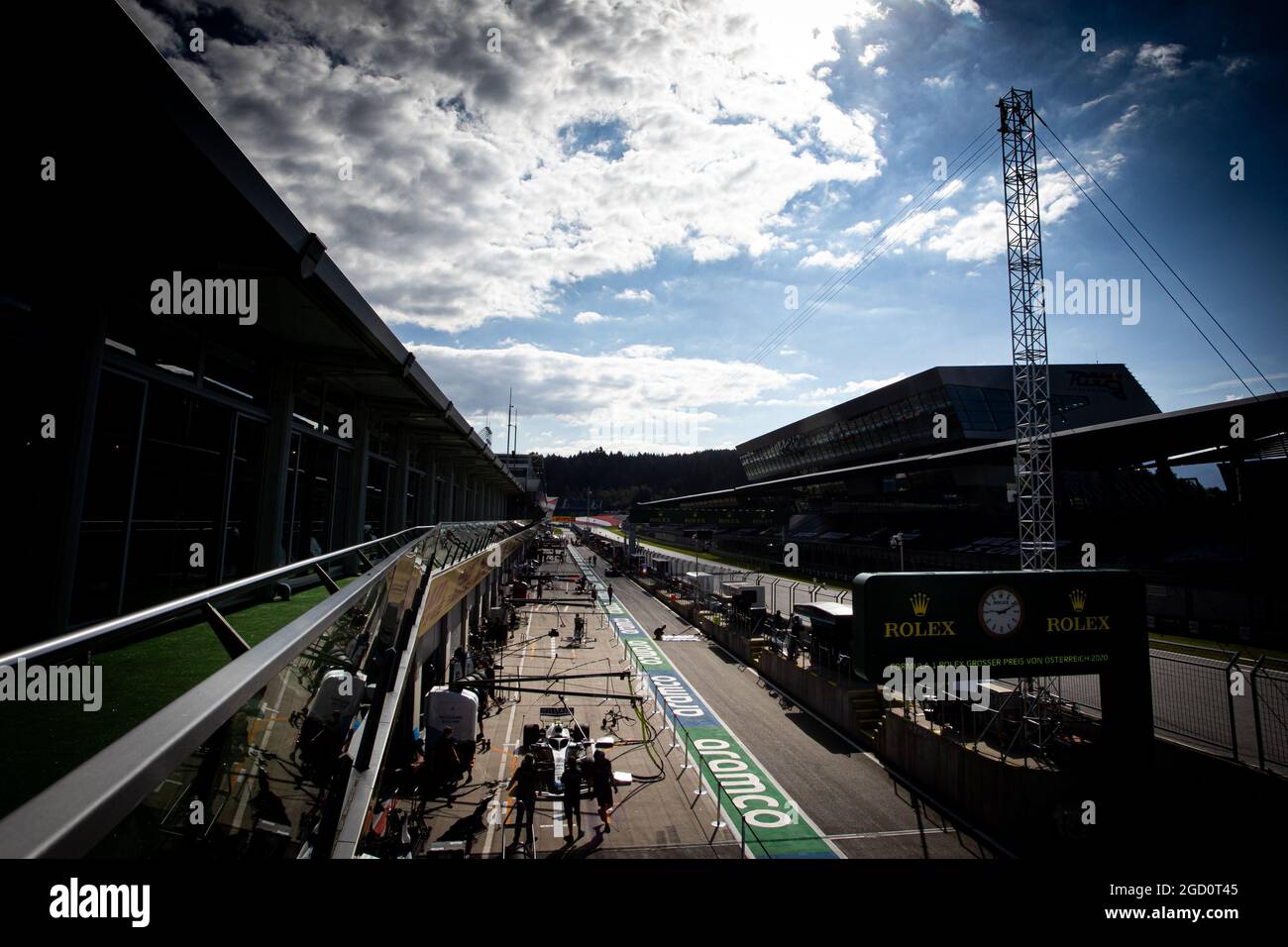 The Pits - Williams Racing. Grand Prix d'Autriche, samedi 4 juillet 2020. Spielberg, Autriche. Banque D'Images