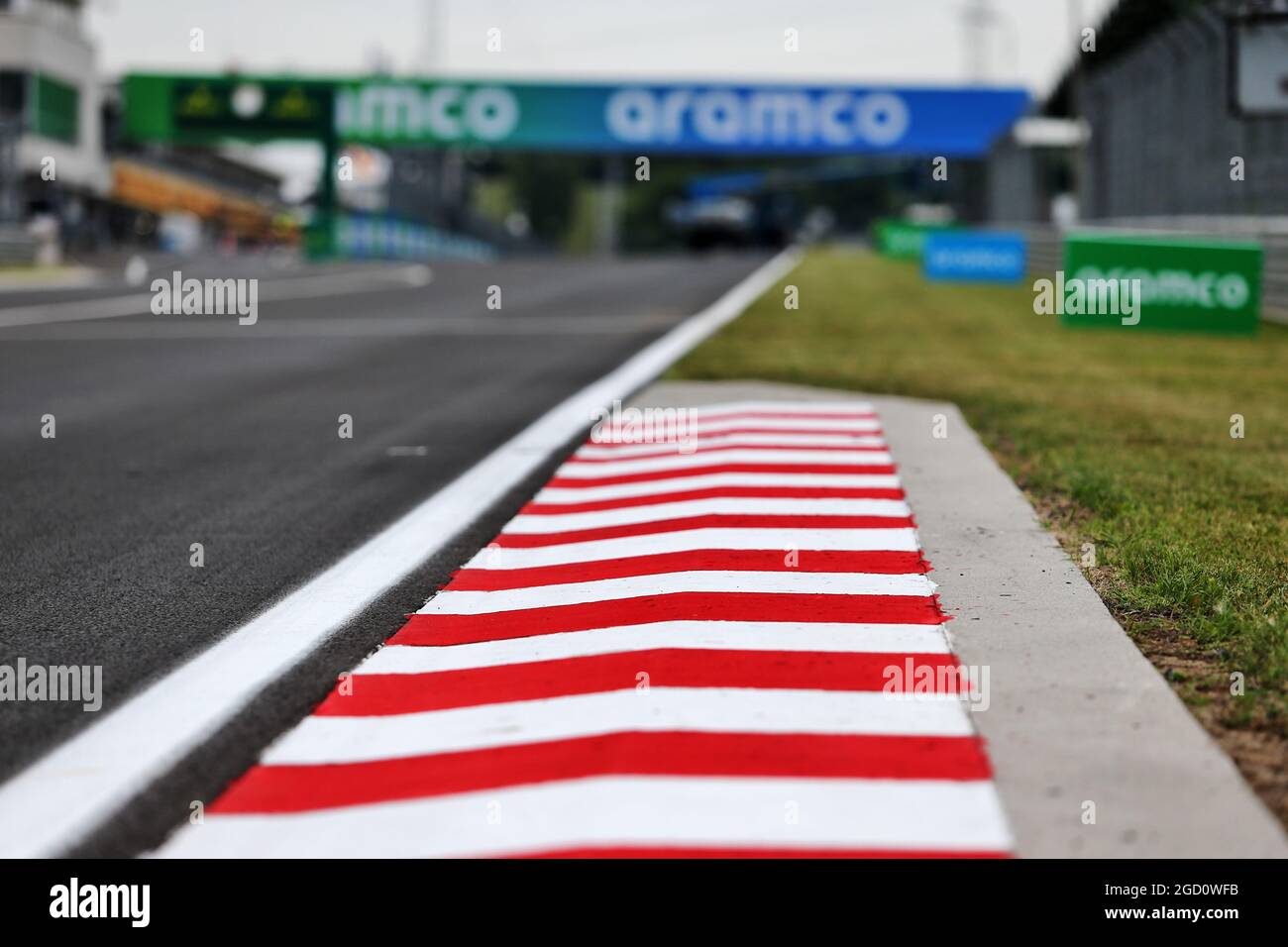 Atmosphère du circuit - détail du trottoir. Grand Prix de Hongrie, jeudi 16 juillet 2020. Budapest, Hongrie. Banque D'Images