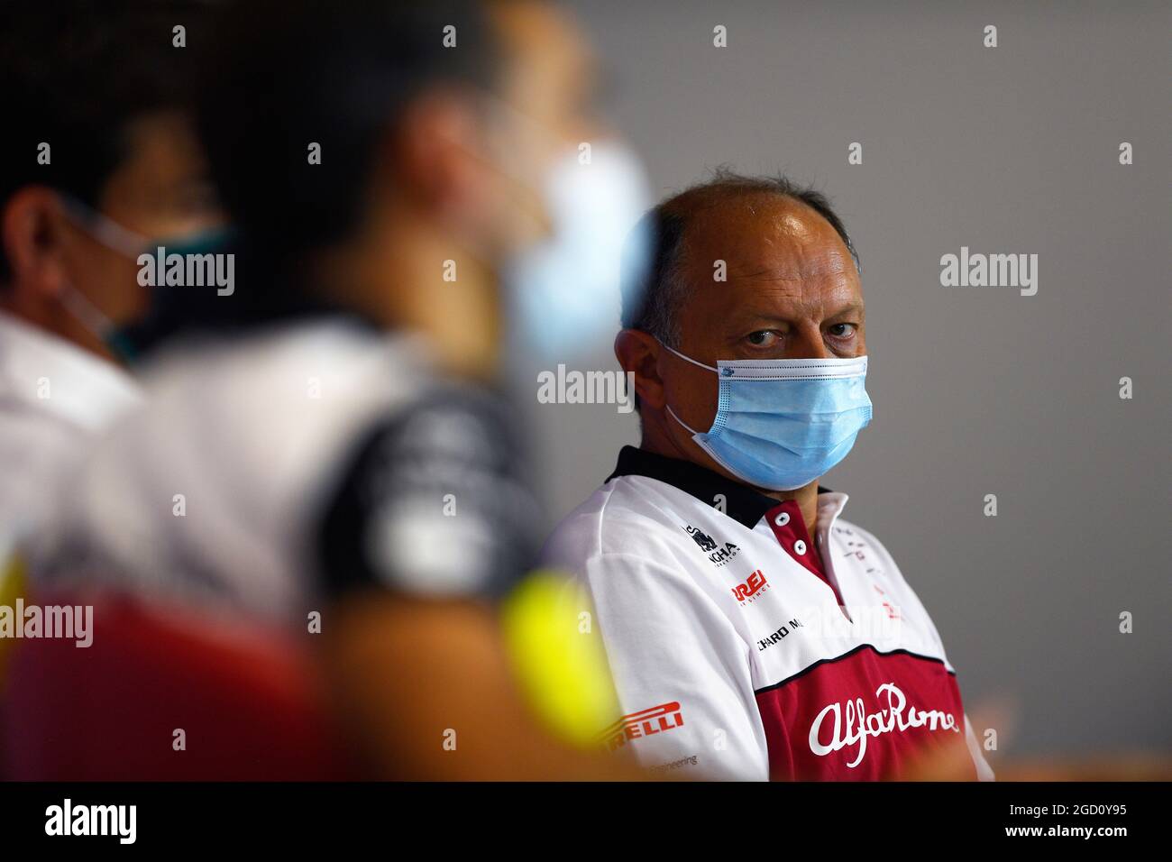 Frederic Vasseur (FRA) Alfa Romeo Racing Team Directeur de la Conférence de presse de la FIA. Grand Prix du 70e anniversaire, vendredi 7 août 2020. Silverstone, Angleterre. Image de pool FIA pour usage éditorial uniquement Banque D'Images