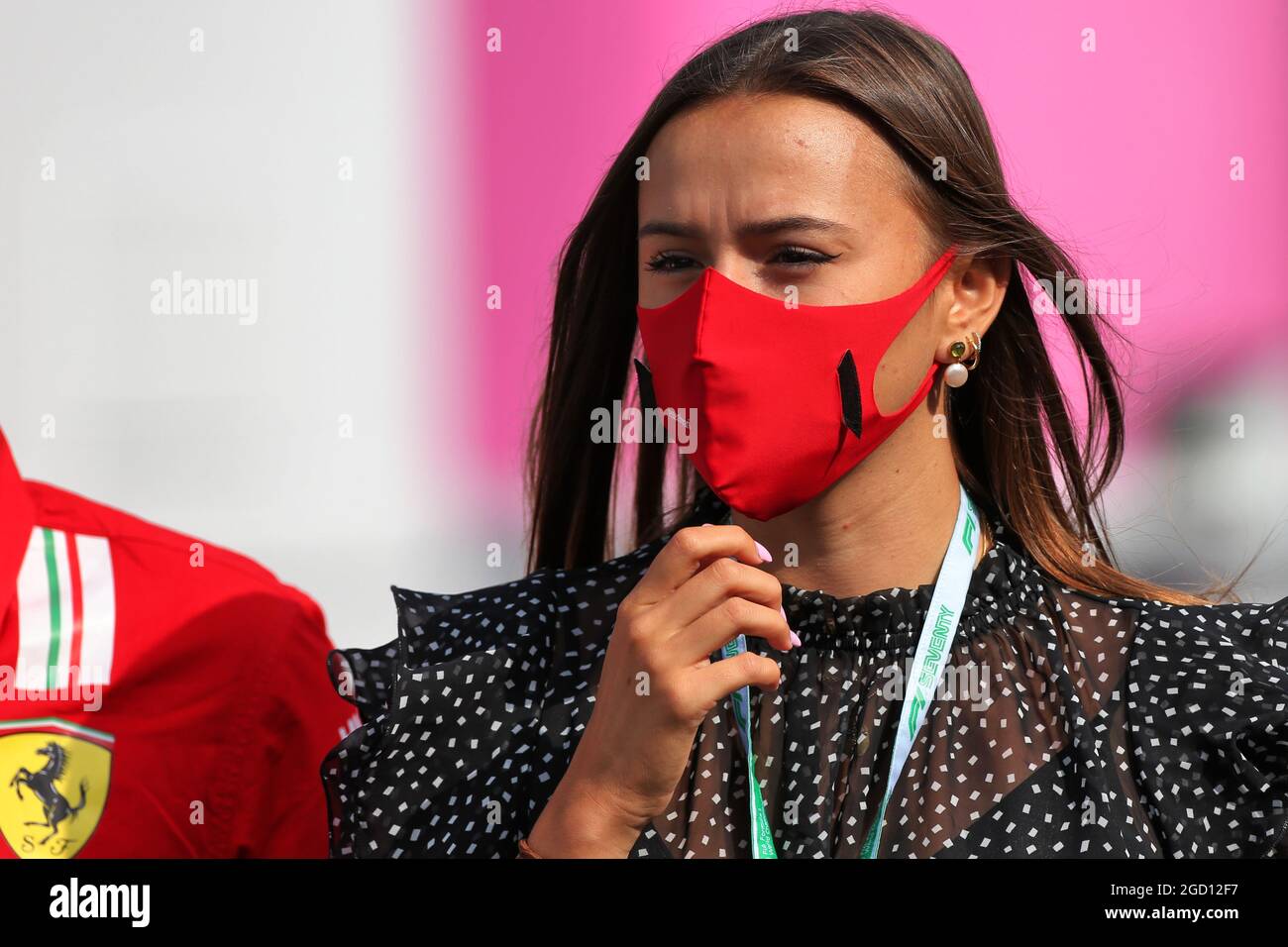 Charlotte sine (mon), petite amie de Charles Leclerc (mon) Ferrari. Grand Prix d'Italie, dimanche 6 septembre 2020. Monza Italie. Banque D'Images