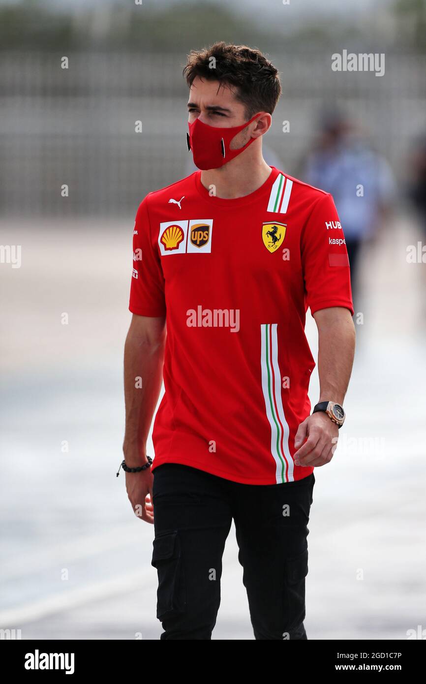 Charles Leclerc (mon) Ferrari. Grand Prix d'Abu Dhabi, samedi 12 décembre 2020. Yas Marina circuit, Abu Dhabi, Émirats Arabes Unis. Banque D'Images