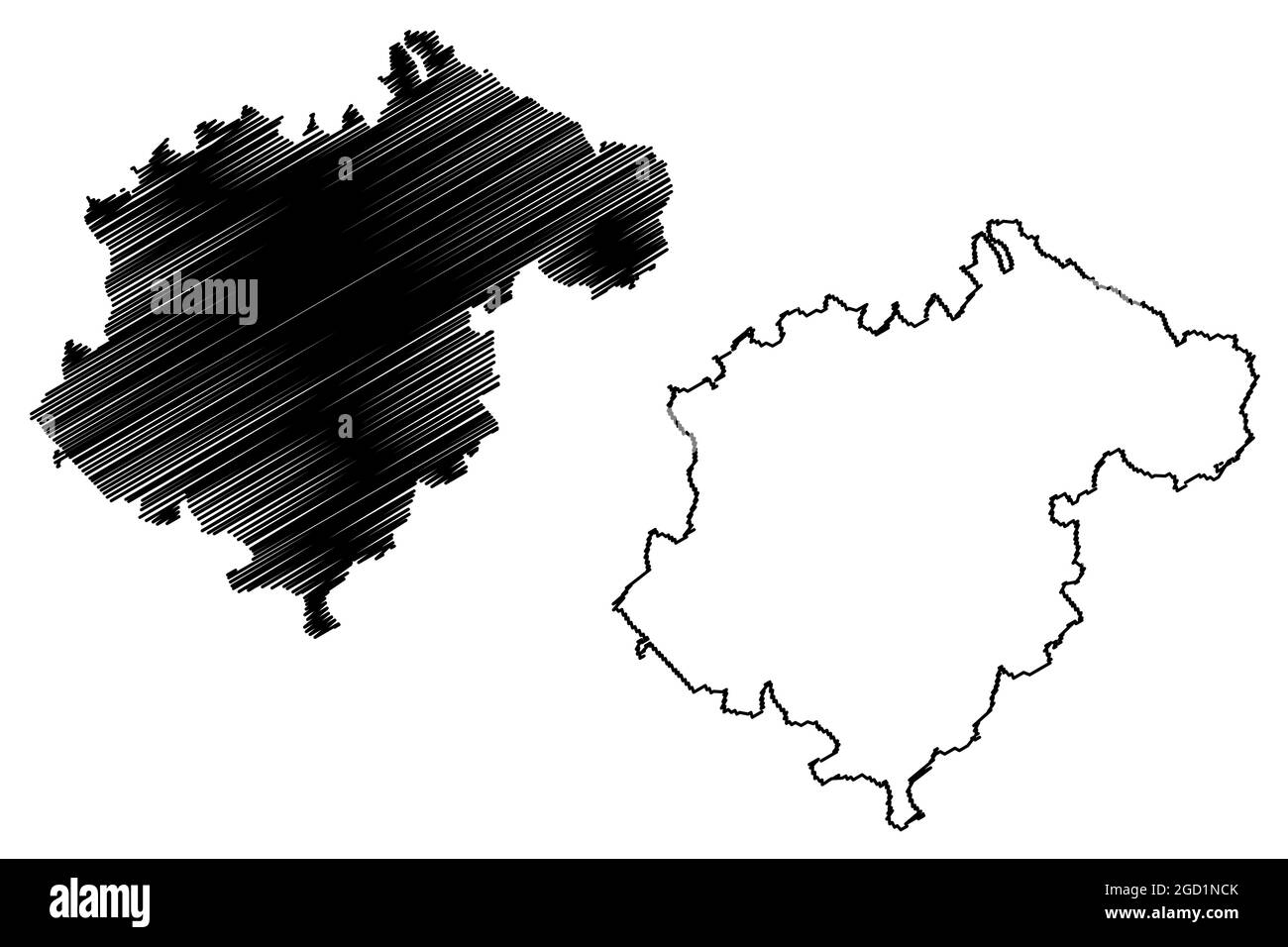 Province de Teruel (Royaume d'Espagne, communauté autonome d'Aragon) carte illustration vectorielle, scribble sketch carte Teruel Illustration de Vecteur