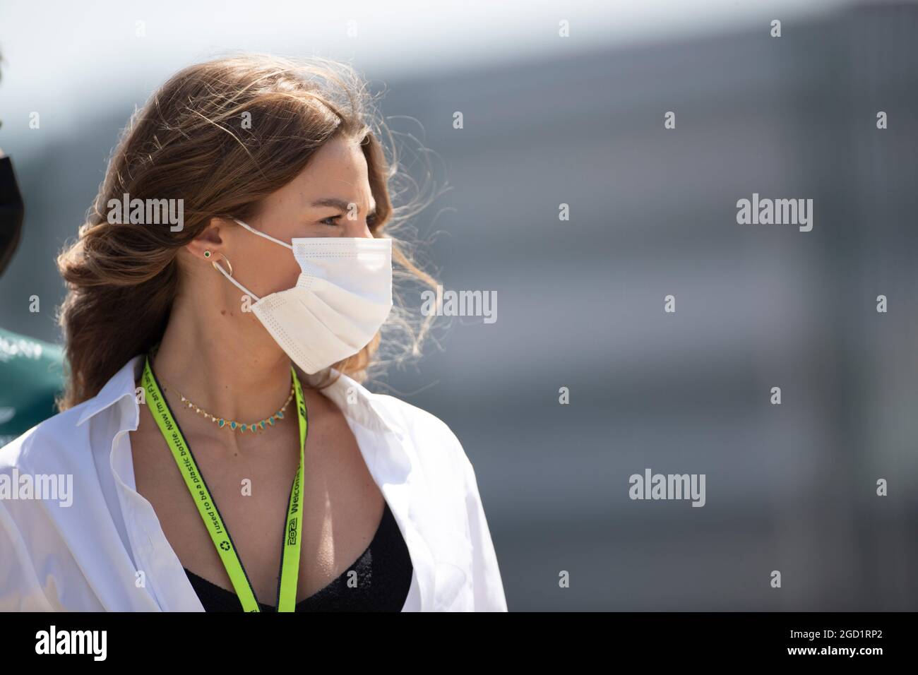 Sara Pagliaroli, petite amie de lance Ret (CDN) Aston Martin F1 Team. Grand Prix de Grande-Bretagne, vendredi 16 juillet 2021. Silverstone, Angleterre. Banque D'Images