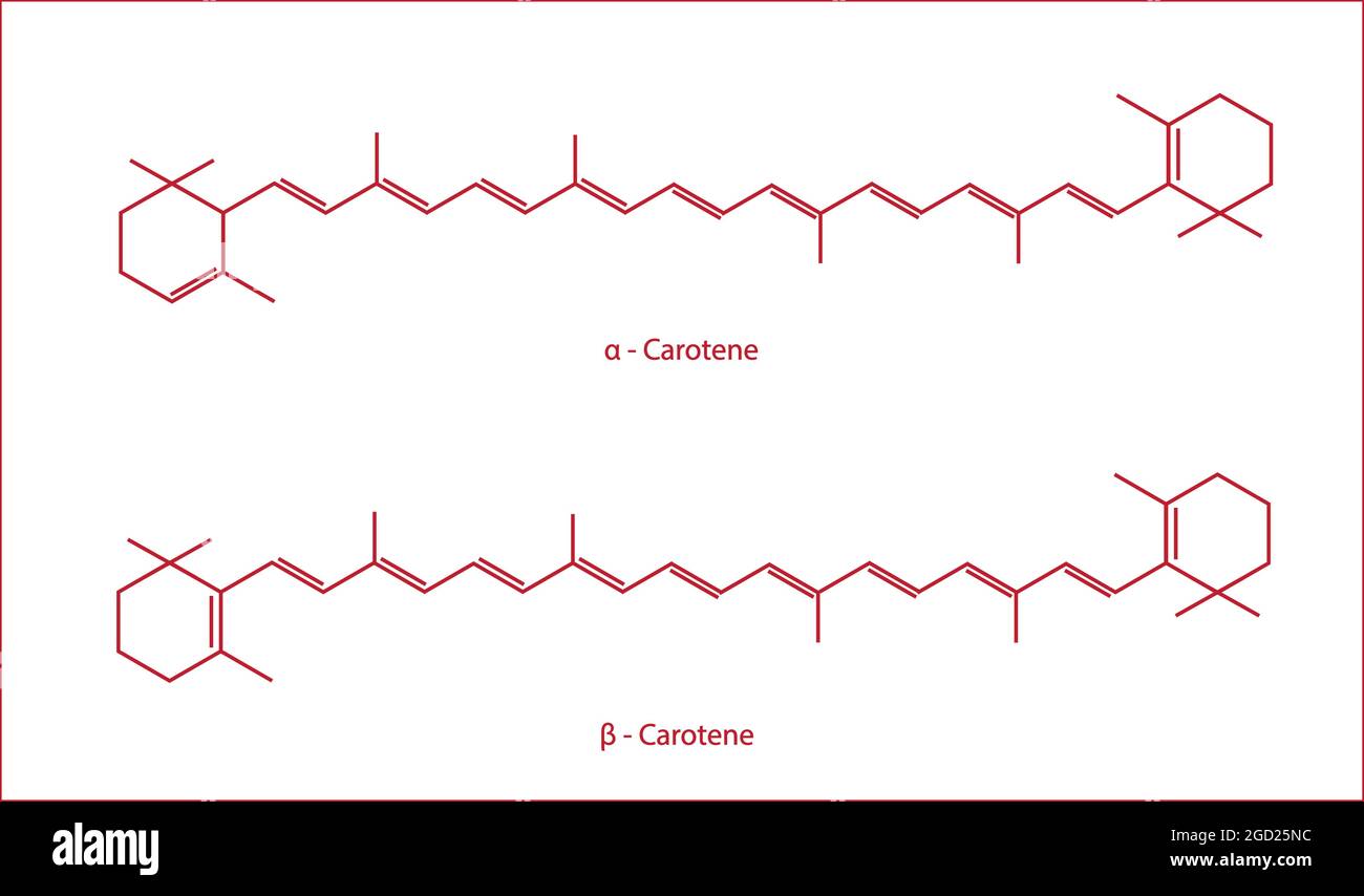 alphacarotène et bêtacarotène structure chimique de l'αcarotène et