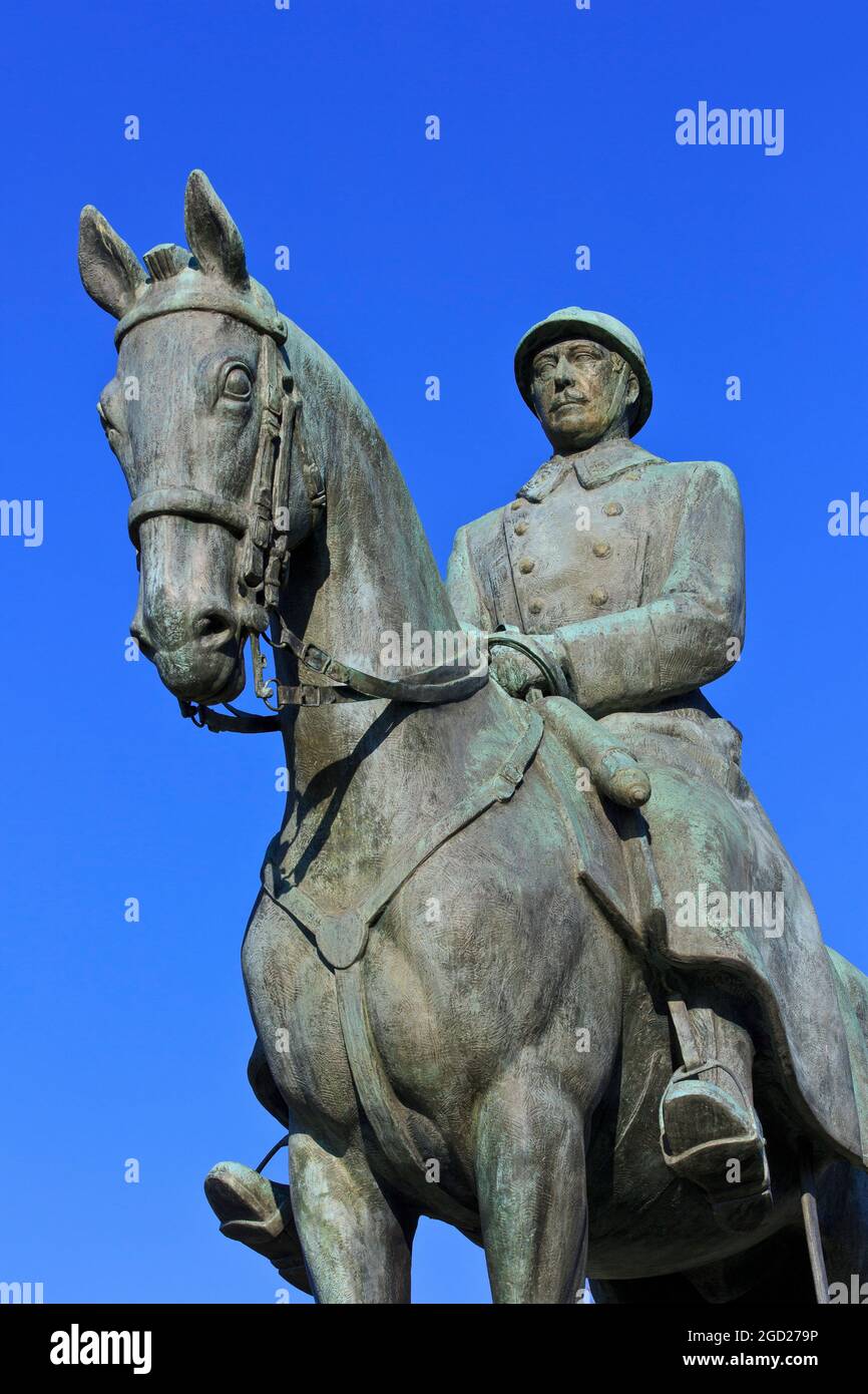 Monument équestre du roi Albert I (1875-1934) de Belgique à Namur, Belgique Banque D'Images