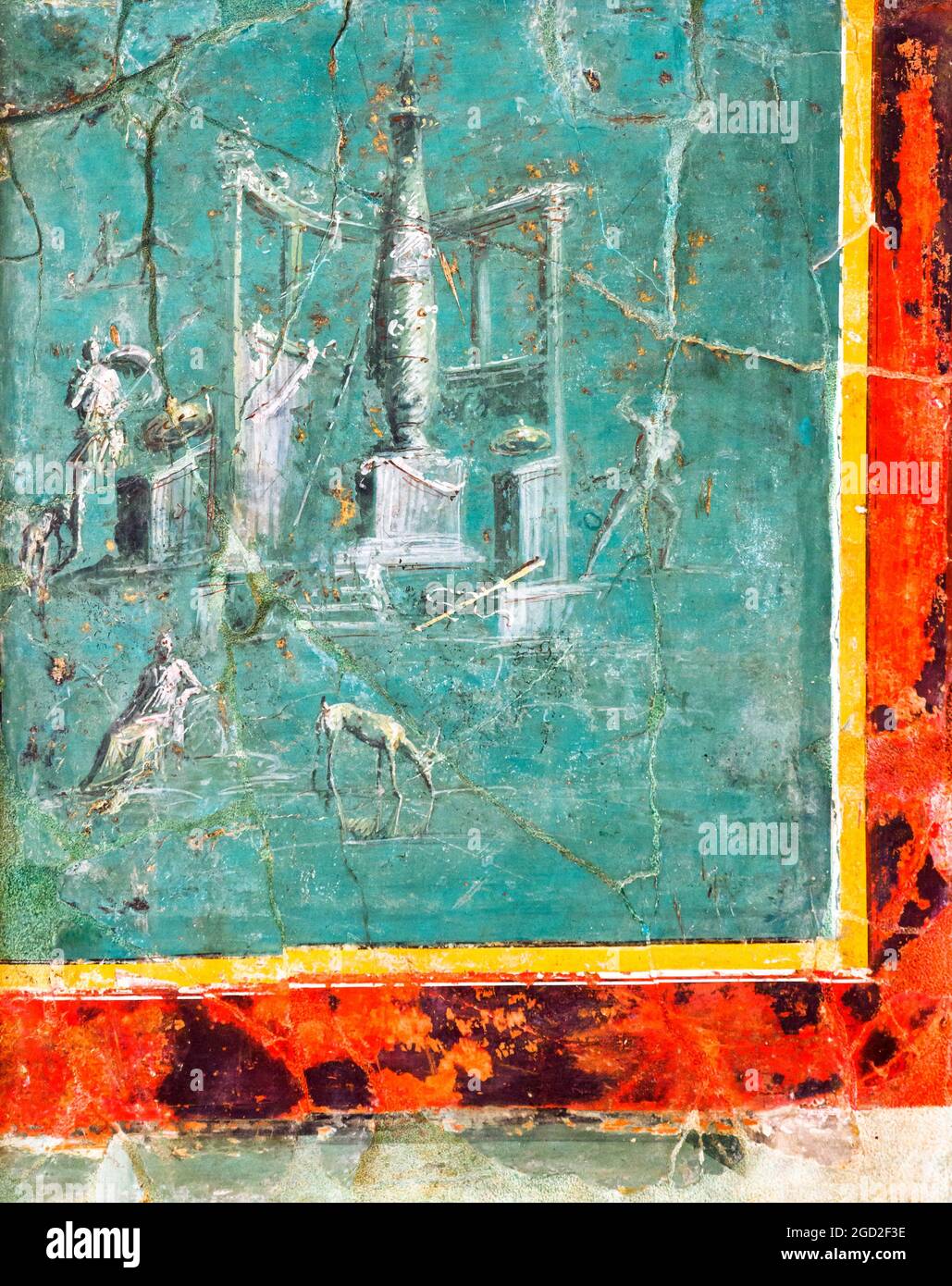 Diane et Actaeon ce tableau dépeint le mythe répandu de Diana et le chasseur Actaeon, transformé en cerf Portici, d'une villa découverte près de l'écurie royale 20-10 BC Fresco Banque D'Images