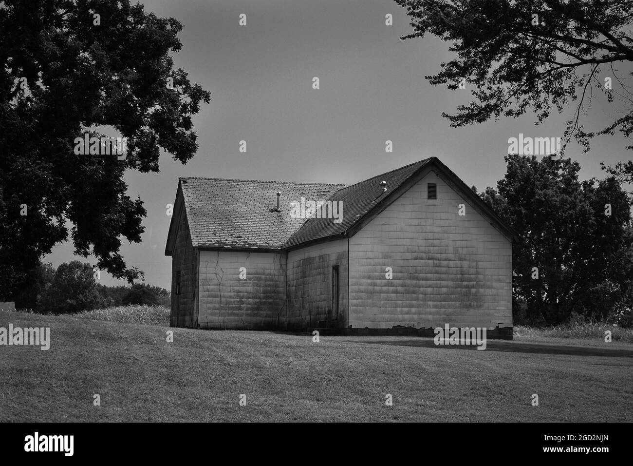 Angle différent de la maison d'école à Prairie City Banque D'Images