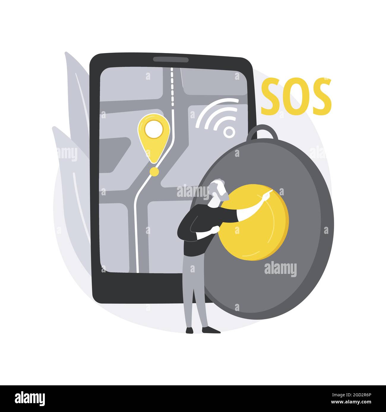 Illustration du vecteur de concept abstrait du bouton d'urgence personnel. Illustration de Vecteur